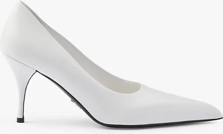 Womens White Pointed-Toe Leather Heeled Courts Eur 35.5/2.5 Uk Women