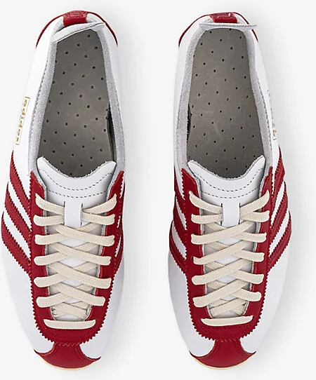 Womens White Power Red Warm Van Japan Leather Low-Top Trainers 10 - Image 2
