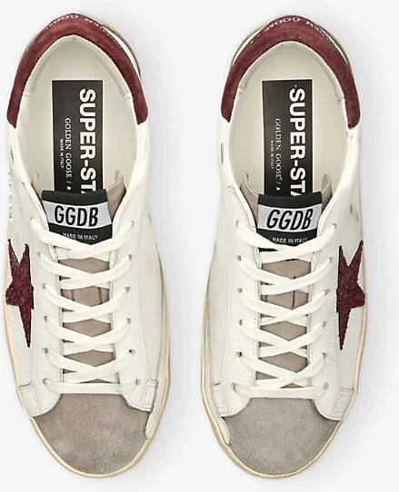 Womens White/Red Superstar 10360 Leather Low-Top Trainers Eur 37 / 4 Uk Women - Image 2