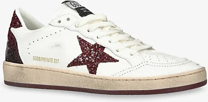 Womens White/Red Women's Ball Star Leather Low-Top Trainers Eur 37 / 4 Uk Women - Image 2