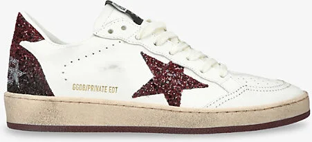 Womens White/Red Women's Ball Star Leather Low-Top Trainers Eur 37 / 4 Uk Women