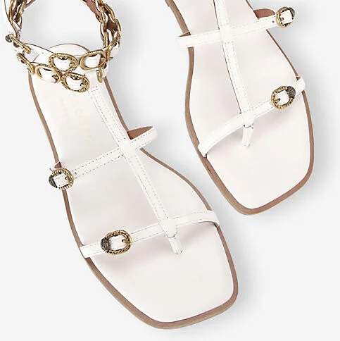 Womens White Regent Flat Gladiator Leather Sandals Eur 36 / 3 Uk Women - Image 2