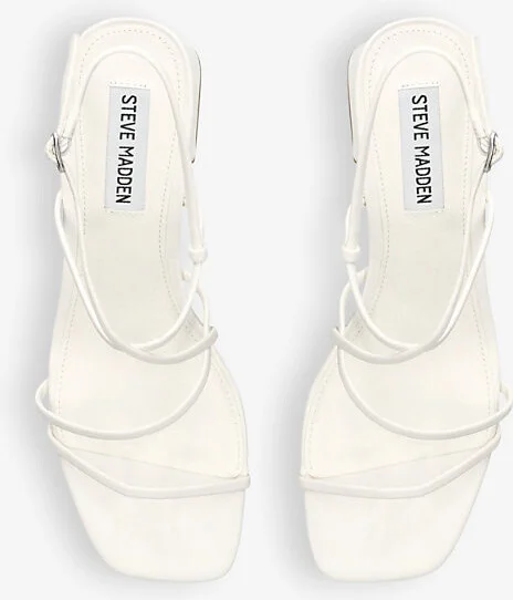 Womens White Remmi Strappy Faux-Leather Sandals Eur 37 / 4 Uk Women - Image 2