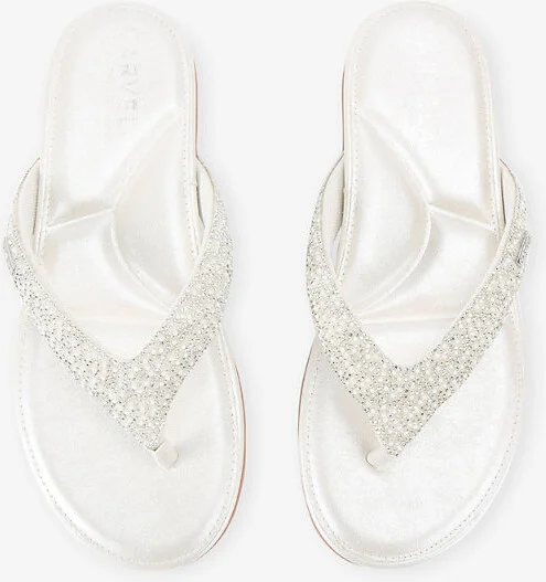 Womens White Riviera Jewel Embellished Sandals Eur 37 / 4 Uk Women - Image 2