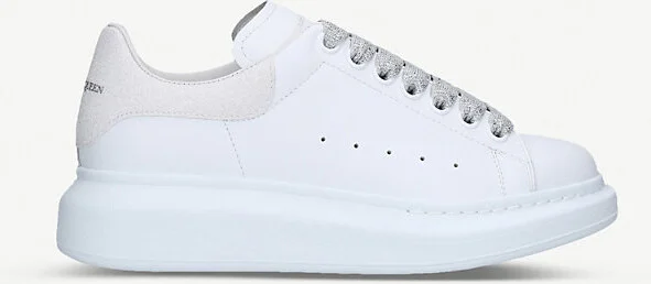 Womens White Runway Leather and Suede Platform Trainers Eur 41.5 / 8.5 Uk Women