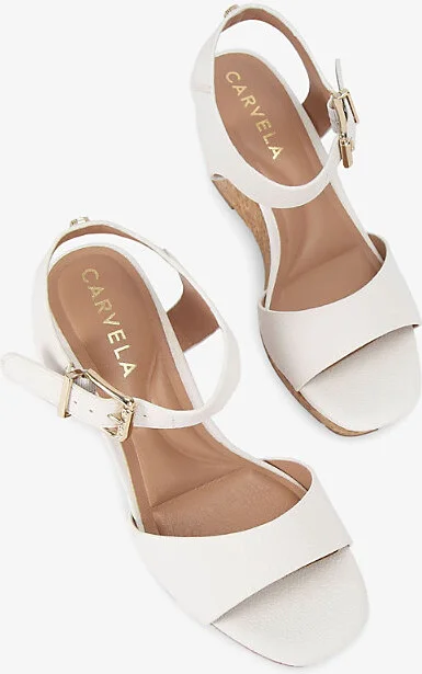 Womens White Sadie Stud-Embellished Leather Wedge Sandals Eur 40 / 7 Uk Women - Image 2
