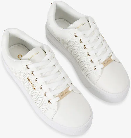 Womens White Sardinia Logo-Embossed Faux-Leather Low-Top Trainers Eur 36 / 3 Uk Women - Image 2