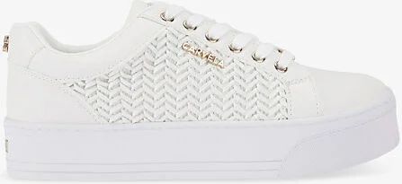 Womens White Sardinia Logo-Embossed Faux-Leather Low-Top Trainers Eur 36 / 3 Uk Women