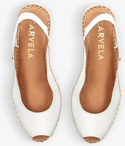 Womens White Sharan 2 Wedge-Heel Leather Espadrilles Eur 41 / 8 Uk Women - Image 2