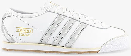 Womens White Silver Metallic Cr Italia 70S Leather Low-Top Trainers 8.5