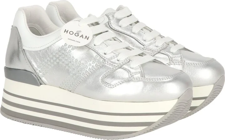 Womens White/Silver Sneaker