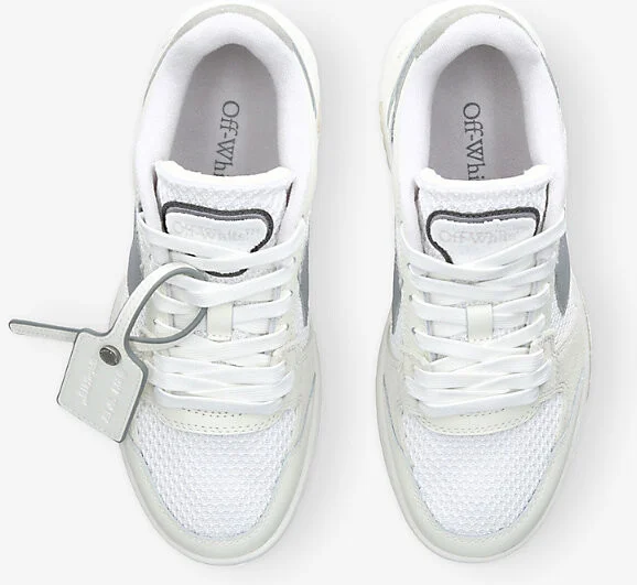 Womens White Slim Out Of Office Leather and Mesh Low-Top Trainers Eur 37 / 4 Uk Women - Image 2