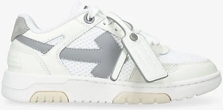 Womens White Slim Out Of Office Leather and Mesh Low-Top Trainers Eur 37 / 4 Uk Women