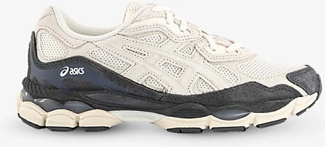 Womens White Smoke Grey Gel-Nyc Mesh and Faux-Leather Low-Top Trainers Eur 39 / 6 Uk Women