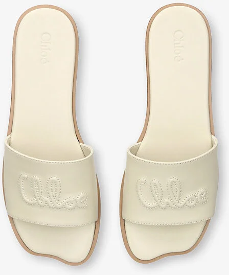Womens White Soleil Leather Sandals Eur 38/5 Uk Women - Image 2