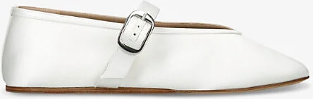 Womens White Stella Single-Strap Satin Pumps Eur 41 / 8 Uk Women