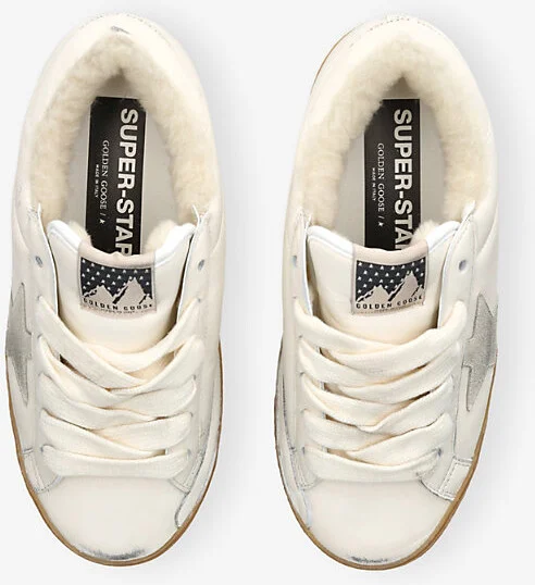 Womens White Super Star Puffy Leather Low-Top Trainers Eur 38/5 Uk Women - Image 2