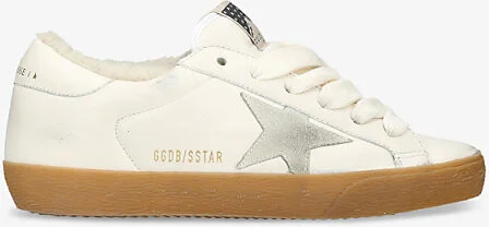 Womens White Super Star Puffy Leather Low-Top Trainers Eur 38/5 Uk Women