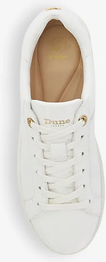 Womens White Synthetic Elli Logo-Badge Faux-Leather Low-Top Trainers Eur 37 / 4 Uk Women - Image 2