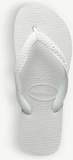 Womens White Top Rubber Flip-Flops 11/12 - Image 2