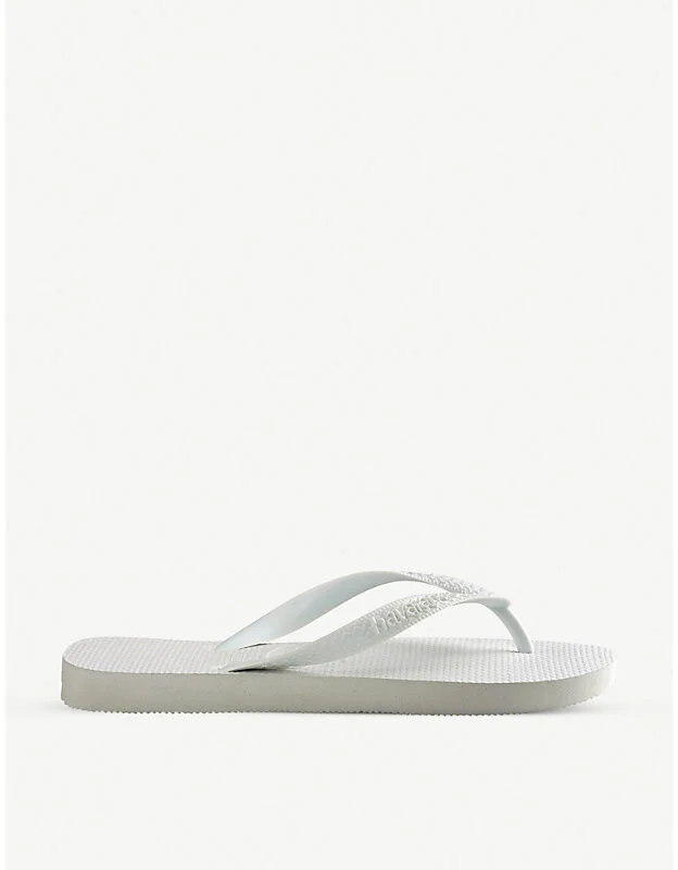 Womens White Top Rubber Flip-Flops 11/12