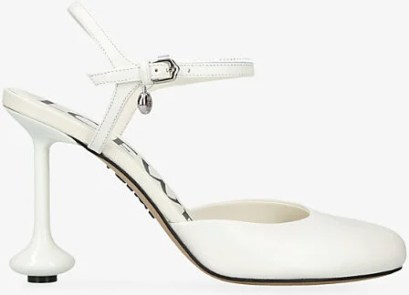 Womens White Toy 90 Ankle Strap Leather Pumps Eur 40 / 7 Uk Women
