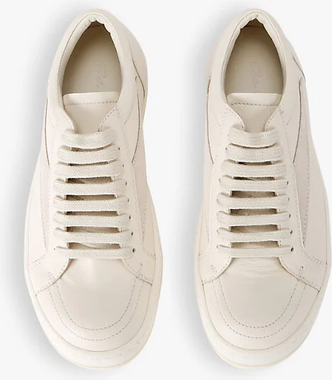 Womens White Vintage Contrast-Stitch Leather Low-Top Trainers Eur 36 / 3 Uk Women - Image 2