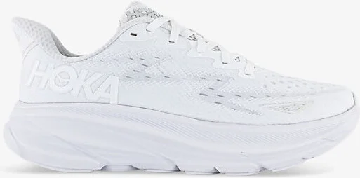 Womens White White F Clifton 9 Brand-Print Woven Low-Top Trainers Eur 39.5 / 6.5 Uk Women
