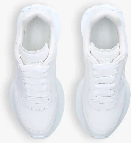 Womens White Women's Runner Logo-Embossed Leather Low-Top Trainers Eur 39.5 / 6.5 Uk Women - Image 2