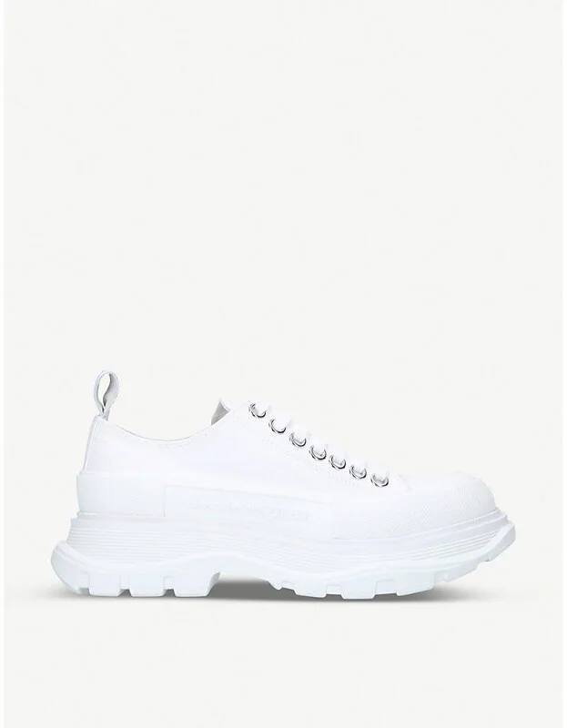 Womens White Women's Tread Slick Lace-Up Cotton-Canvas Trainers Eur 37.5 / 4.5 Uk Women