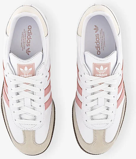 Womens White Wonder Mauve Off W Samba Og Logo-Print Leather Low-Top Trainers Eur 39 / 6 Uk Women - Image 2