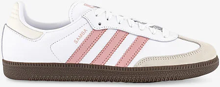 Womens White Wonder Mauve Off W Samba Og Logo-Print Leather Low-Top Trainers Eur 39 / 6 Uk Women