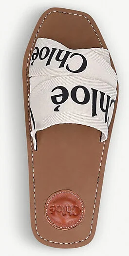 Womens White Woody Logo-Print Canvas Sandals Eur 35 / 2 Uk Women - Image 2
