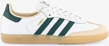 Womens White Yellow Collegiate Samba Og Leather Low-Top Trainers 12