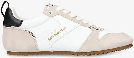 Womens White Zaria Leather and Suede Low-Top Trainers Eur 37.5 / 4.5 Uk Women