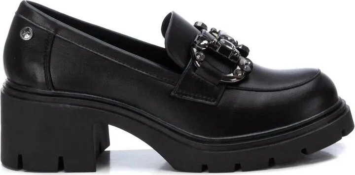 Women's Wide Heel Moccasins In Black
