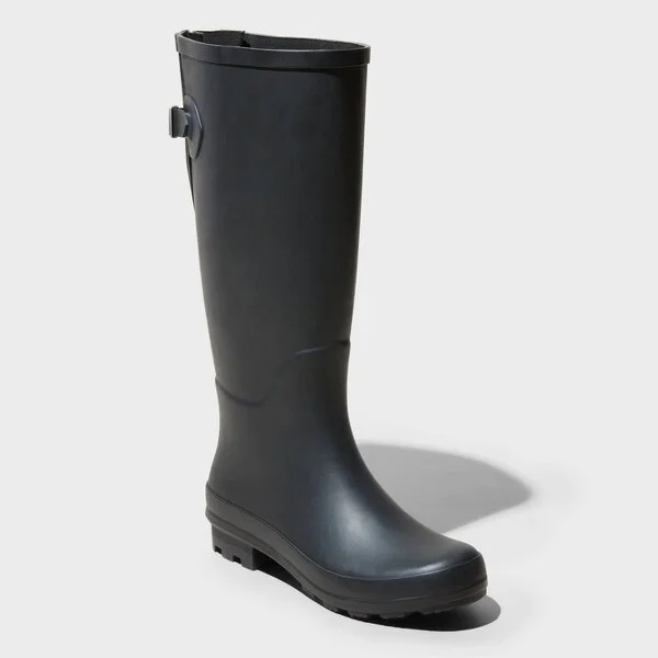 Women's Wide Width River Tall Rain Boots - A New Day™ : Knee-High, Adjustable Buckle, Waterproof, Non-Marking Outsole