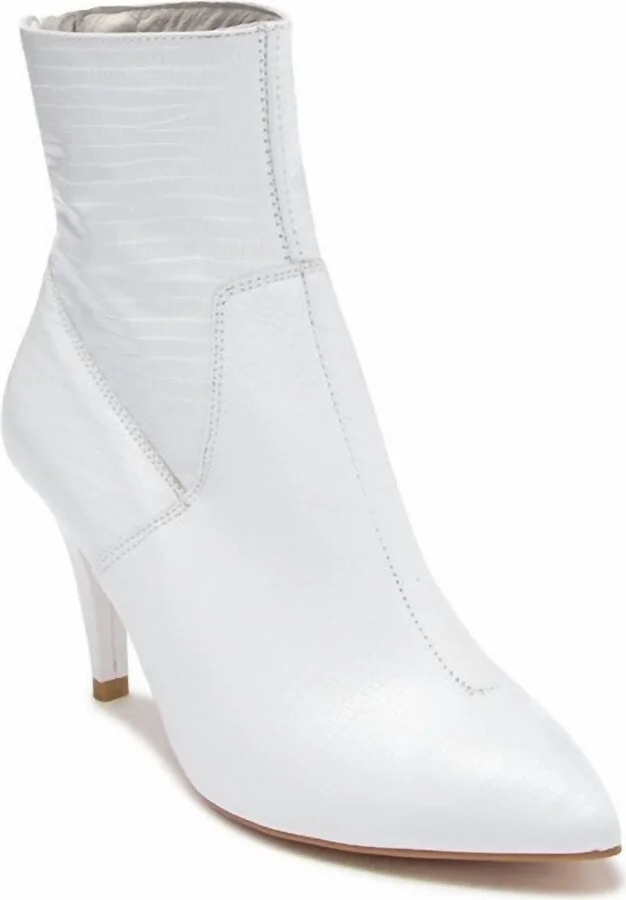 Women's Willa Vegan Leather Ankle Boot In White