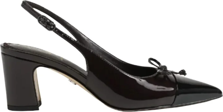 Women's Willette Slingback Block Heel In Rich Chocolate/black Patent