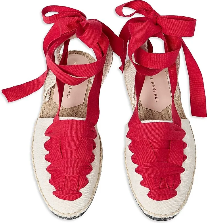 Women's Wilson Flat Ankle-Wrap Espadrilles - Natural Red - Size 10.5 - Image 5