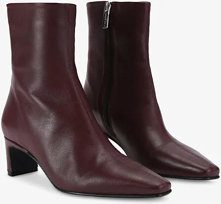 Womens Wine Azzurra Leather Ankle Boots Eur 40 / 7 Uk Women - Image 2