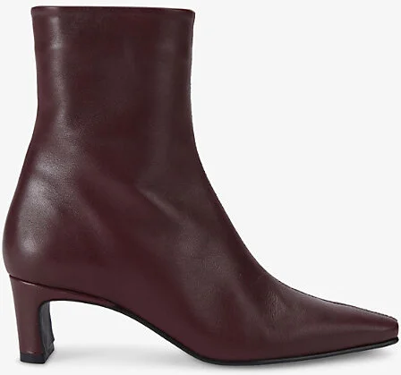Womens Wine Azzurra Leather Ankle Boots Eur 40 / 7 Uk Women