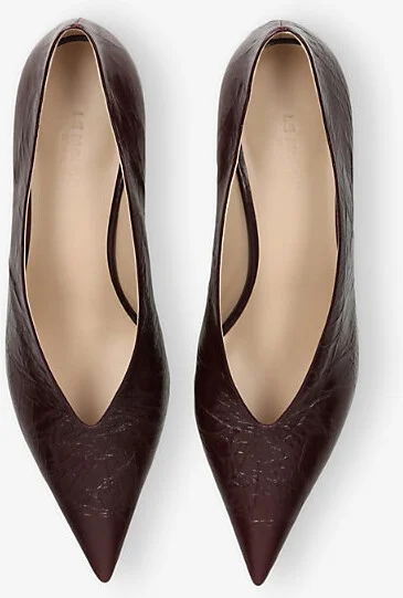 Womens Wine Babouche 35 Leather Kitten-Heel Courts Eur 41 / 8 Uk Women - Image 2