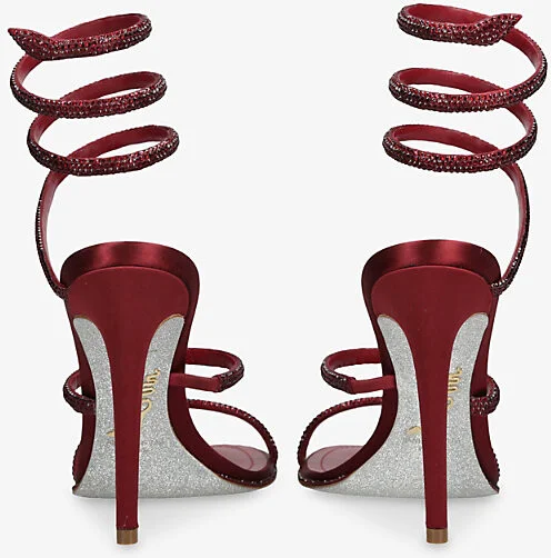 Womens Wine Cleo 105 Leather Heeled Sandals Eur 36 / 3 Uk Women - Image 2