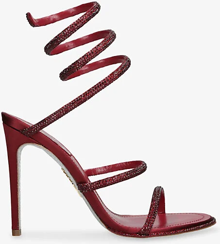 Womens Wine Cleo 105 Leather Heeled Sandals Eur 36 / 3 Uk Women