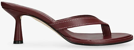 Womens Wine Daphne Leather Heeled Mules Eur 42/ 9 Uk Women