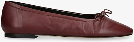 Womens Wine Delfina Leather Ballet Flats Eur 39.5 / 6.5 Uk Women