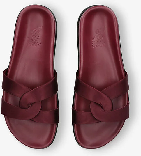 Womens Wine Desmos Satin Flat Sandals Eur 38/5 Uk Women - Image 2