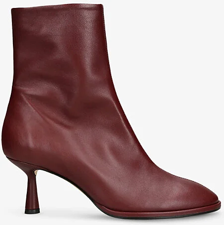 Womens Wine Dorothy Leather Ankle Boots Eur 37 / 4 Uk Women