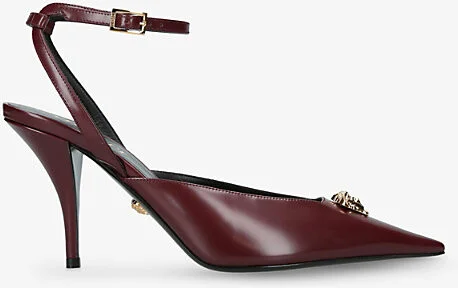 Womens Wine La Medusa 85 Leather Slingback Pumps Eur 40 / 7 Uk Women